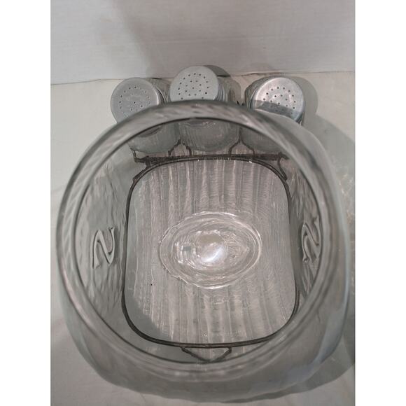 Vintage Hoosier S Embossed Glass Jar Set 3 Shakers‎ & Stand CTW Home Collection - Picture 7 of 11